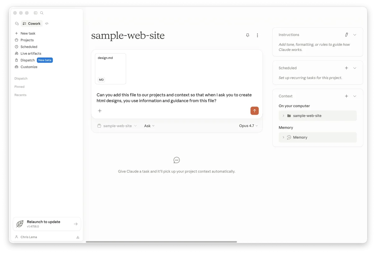 اضافه کردن فایل Design System به پروژه