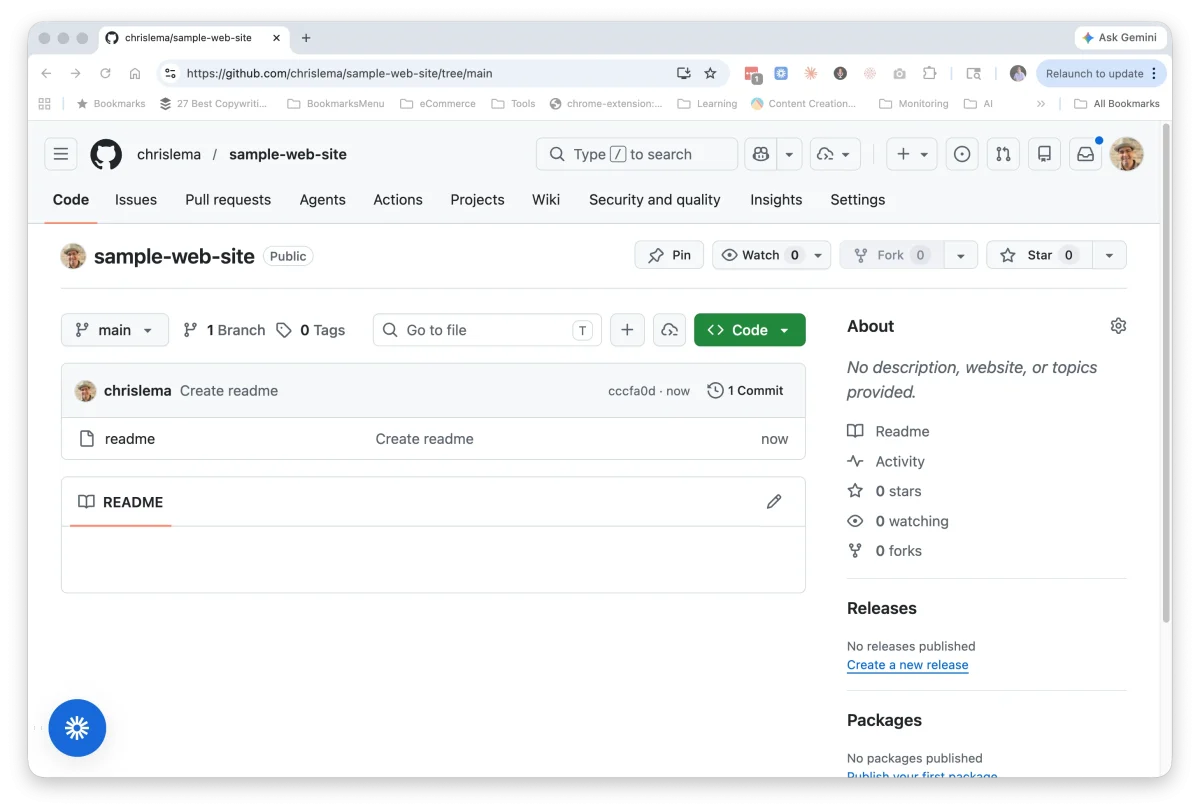 اضافه کردن README در github برای پروژه طراحی سایت با هوش مصنوعی کلود