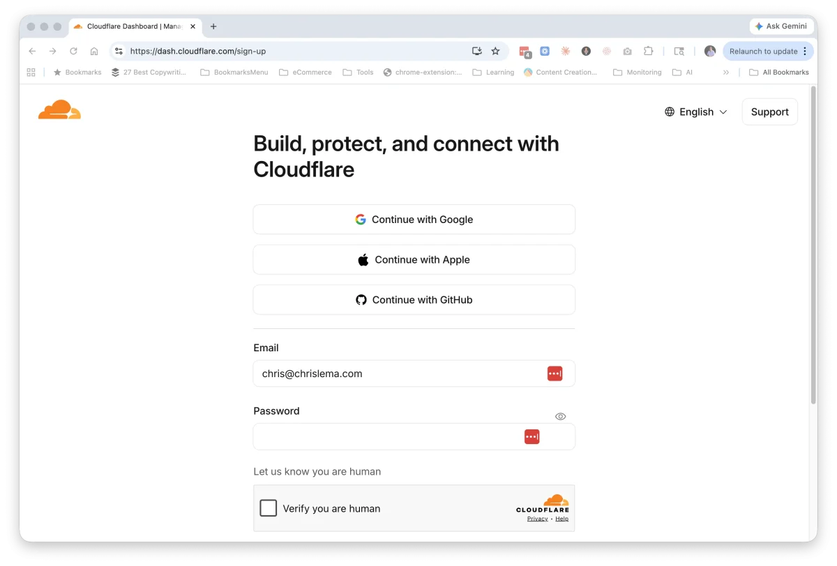 ساخت حساب در Cloudflare