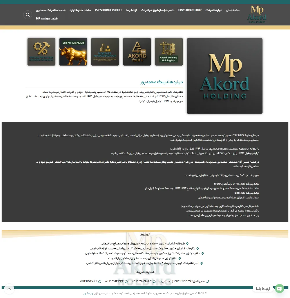نمونه کار هلدینگ محمدپور